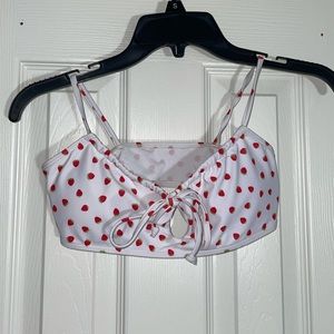 Strawberry print bikini top